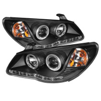Hyundai Elantra 07-10 Strålkastare Projektor - LED Halo - DRL - Svarta Spyder Auto